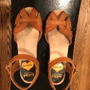 Swedish Hasbeens- Pearl High tan, 38